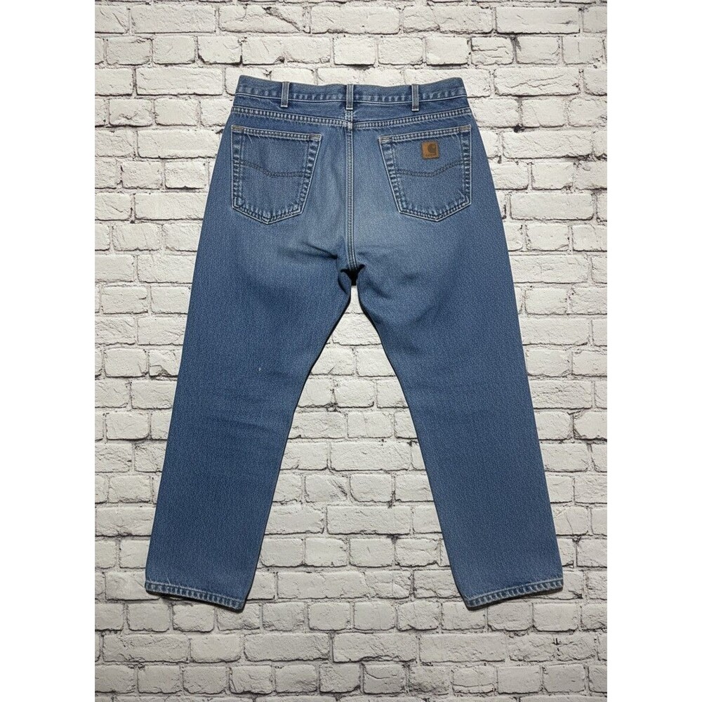 Carhartt Relaxed Fit Blue Work Jeans 100135 Made in Nicaragua Sz 38 - Picture 2 of 4